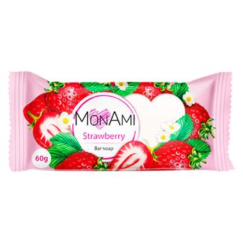 Мыло твердое Mon Ami Клубника 60г - купить, цены на BONUS - фото 1