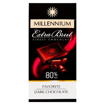 Ciocolata neagra Millennium Extra Brut 80% 100g - cumpărați, prețuri pentru BONUS - foto 1
