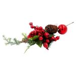 Ramura Casa Masa margele/fructe rosii 43cm