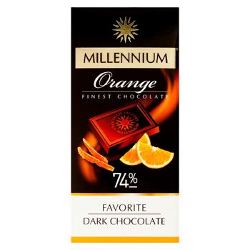 Ciocolata neagra Millennium Extra Brut portocale 74% 100g - cumpărați, prețuri pentru BONUS - foto 1