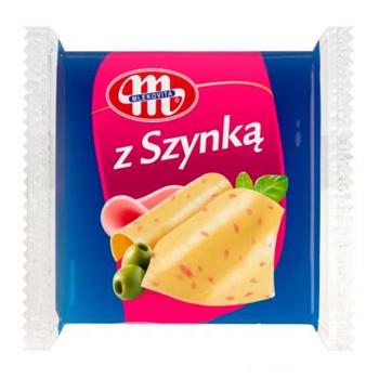 Brânză topită Mlekovita cu aromă de șuncă, felii 130g - cumpărați, prețuri pentru BONUS - foto 1