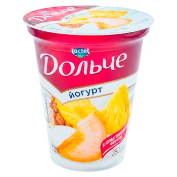 Йогурт Lactel Дольче Ананас диня 3,2% 280г - купить, цены на BONUS - фото 1