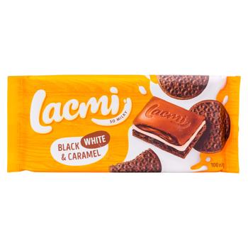 Ciocolata de lapte Lacmi Black White Caramel 100g - cumpărați, prețuri pentru BONUS - foto 1