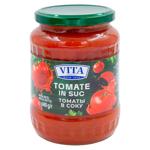 Roșii Vita în suc propriu 680g