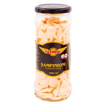 Шампиньоны LuxMenu нарезанные консервированные 530г - купить, цены на BONUS - фото 1