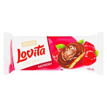 Biscuiti Roshen Lovita umplere jeleu cu gust zmeura 135g - cumpărați, prețuri pentru BONUS - foto 1