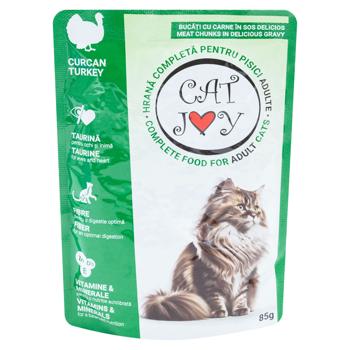 Корм влажный Cat Joy с индейкой для кошек 85г - купить, цены на BONUS - фото 1