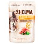Hrană umedă Shelma cu pui in sos pentru pisici 85g