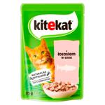 Корм влажный Kitekat с лососем в соусе для взрослых котов 85г