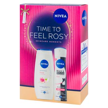 Set Nivea Rose Box Gel Dus 250ml/Deo 150m - купить, цены на BONUS - фото 1