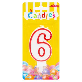 Свеча на торт номер 6 - купить, цены на BONUS - фото 1