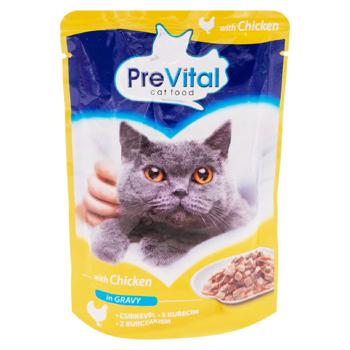 Hrană umedă PreVital cu pui pentru pisici 100g - cumpărați, prețuri pentru BONUS - foto 1
