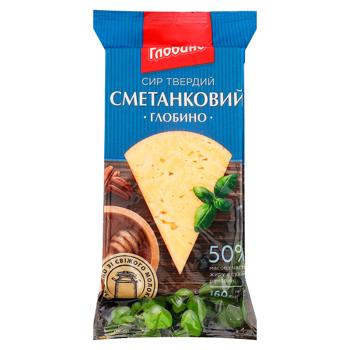 Сыр Глобино Сметанковый 50% 160г - купить, цены на BONUS - фото 1