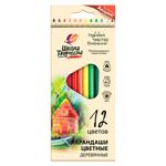 Creioane color Scoala Creatie din lemn triunghiular 12cul Luci 30C 1806-08