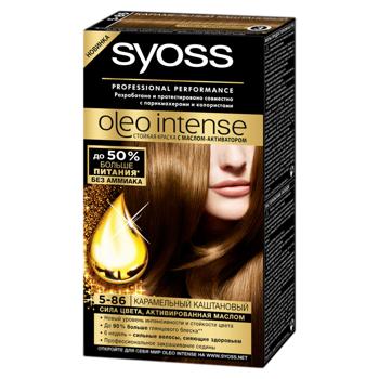 Краска для волос Syoss Oleo Intense 5-86 Карамельный каштановый - купить, цены на BONUS - фото 1
