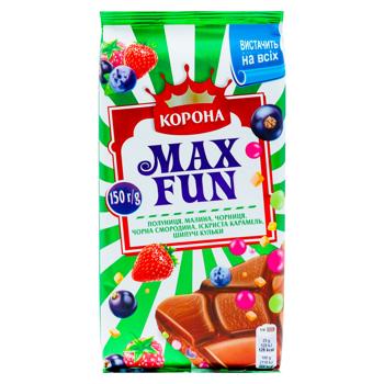 Шоколад молочный  MaxFun Корона Лесный ягоды 150г - купить, цены на BONUS - фото 1