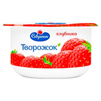 Творожок Савушкин Клубника 120г - купить, цены на BONUS - фото 1
