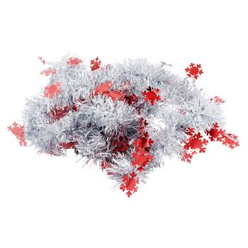 Мишура новогодняя серебро со звёздами 2м - купить, цены на BONUS - фото 1