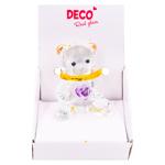 Suvenir Ursulet Valentine cu inima din sticla 4.4cm