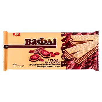 Вафли Бисквит-Шоколад с какао на фруктозе 130г - купить, цены на BONUS - фото 1