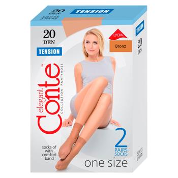 Ciorapi dame Conte 1/2 tension 20 2p bronz - купить, цены на BONUS - фото 1