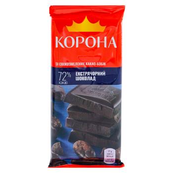 Шоколад черный Корона экстра с кофе 85г - купить, цены на BONUS - фото 1