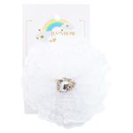 Fundita Dantela cu perla Alb 040