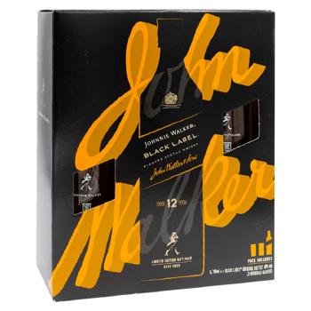 Whisky Johnnie Walker Black Label 12Y 40% 0.7l + 2 pahare - cumpărați, prețuri pentru BONUS - foto 2
