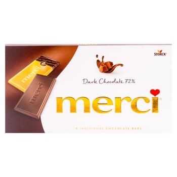 Tabletă de ciocolată neagră Merci 72% 100 g - cumpărați, prețuri pentru BONUS - foto 1
