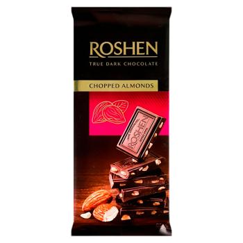 Шоколад черный Roshen Соленый миндаль 85г - купить, цены на BONUS - фото 1