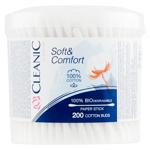 Betisoare ig. Cleanic Soft&Comfort 200buc cut. rotunda stick de hartie
