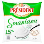 Smantana President 15% 450g