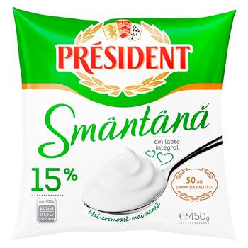 Smantana President 15% 450g - cumpărați, prețuri pentru BONUS - foto 1