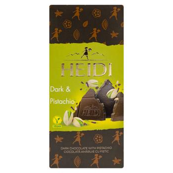 Ciocolata neagra Heidi amaruie cu fistic 80g - cumpărați, prețuri pentru BONUS - foto 1