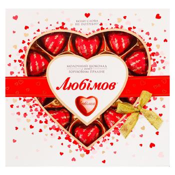 Конфеты Любимов Ореховое пралине в молочном шоколаде 125г - купить, цены на BONUS - фото 1