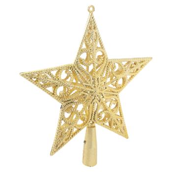 Верхушка для елки в форме звезды с узором 22см - купить, цены на BONUS - фото 1