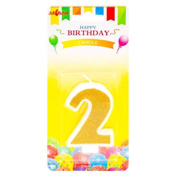 Luminare torta cifra 2 aur - cumpărați, prețuri pentru BONUS - foto 1