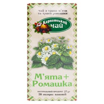 Чай травяной Карпатский Чай Мята+ромашка в пакетиках 1,35г*20шт - купить, цены на BONUS - фото 3
