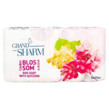 Мыло твердое Grand Sharm Липовый цвет 70г*5шт - купить, цены на BONUS - фото 1