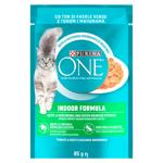 Hrană umedă One Indoor Cat cu ton/mazare pentru pisici 85g