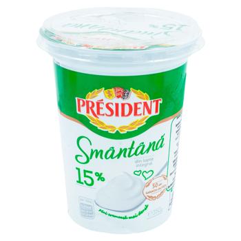 Smantana President 15% 350g - cumpărați, prețuri pentru BONUS - foto 1