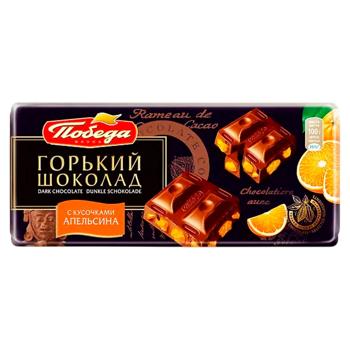 Ciocolata neagra Pobeda 72% cu portocala 100g - cumpărați, prețuri pentru BONUS - foto 1