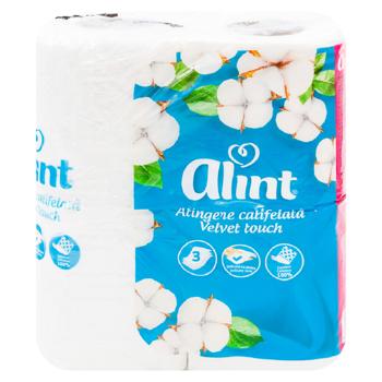 Hartie igienica Alint 3str. 4buc Catifelat - купить, цены на BONUS - фото 1