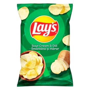 Chips Lay`s Sour Smântână și mărar 170g - cumpărați, prețuri pentru BONUS - foto 1