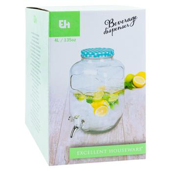 Borcan sticla EH cu robinet 4l 26.5cm - купить, цены на BONUS - фото 2
