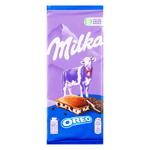 Ciocolata de lapte Milka cu bucati de Oreo 100g