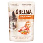 Hrană umedă Shelma cu curcan in sos pentru pisici 85g