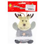 Jucarie moale de Anul Nou Mos Craciun cerb om de zapada 12*14cm