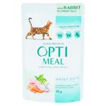 Hrana umeda Opti Meal cu iepure in jeleu de morcovi pentru pisici 85g
