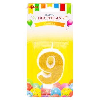 Luminare torta cifra 9 aur - cumpărați, prețuri pentru BONUS - foto 1